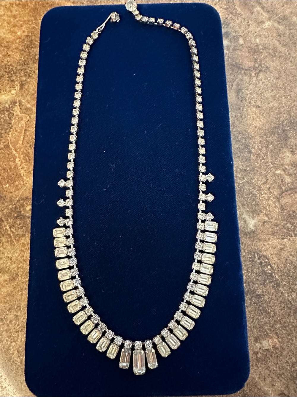 Silver Crystal Drop Necklace - Elegant Women's Jewelry